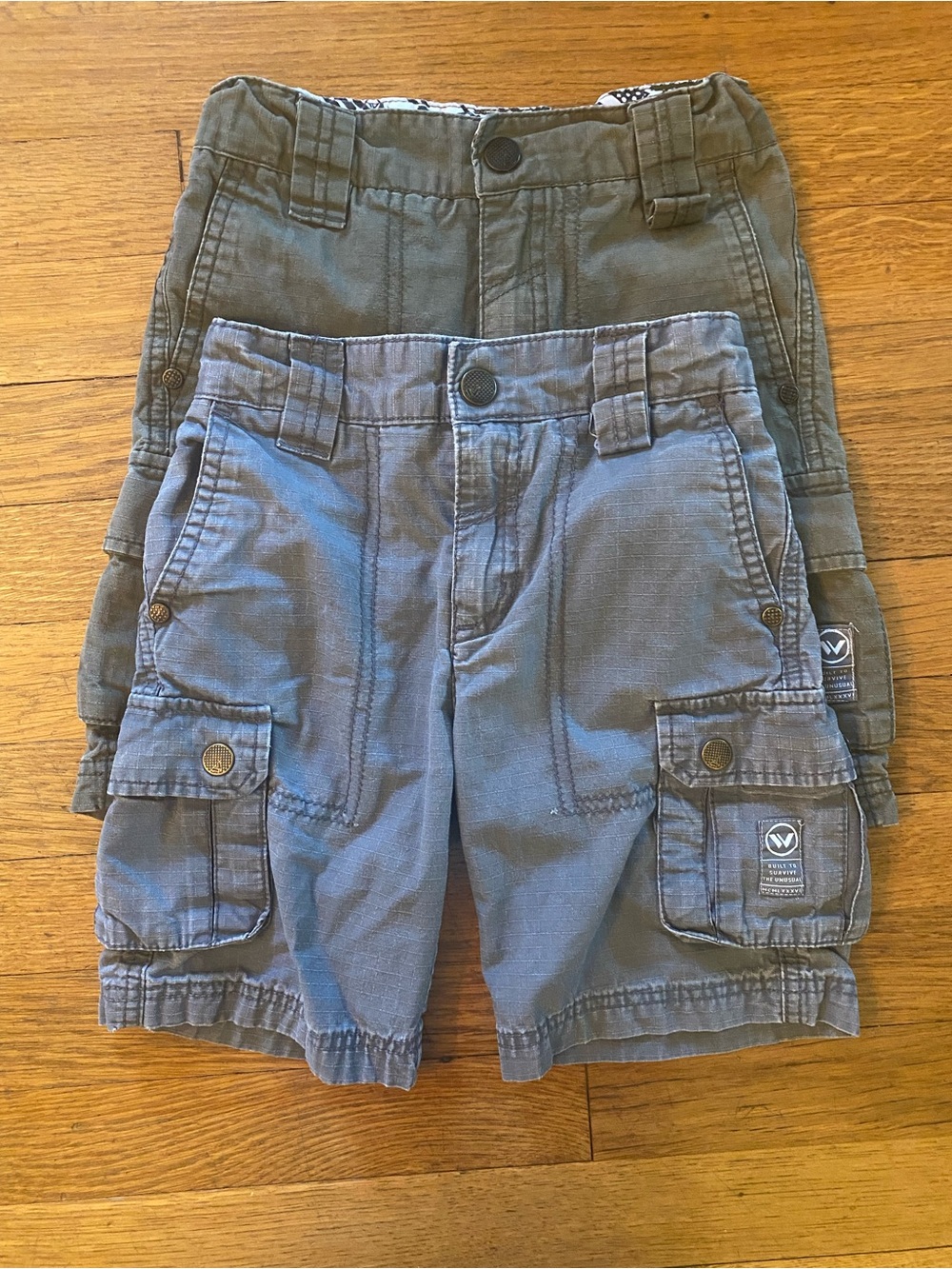 Shaun White Kids Cargo Shorts - 2 pairs; Grey and Olive